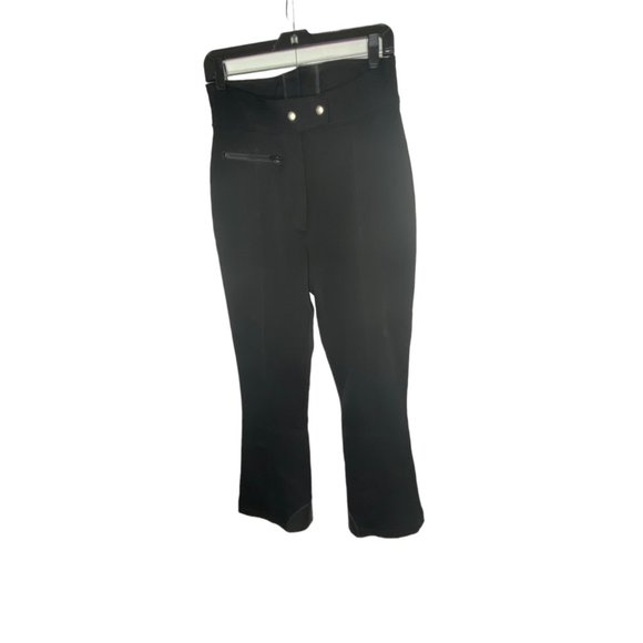 Sportcaster Pants - Sportcaster Vintage Black Ski Pants Wool Nylon Stretch 10 High Waist Slimming